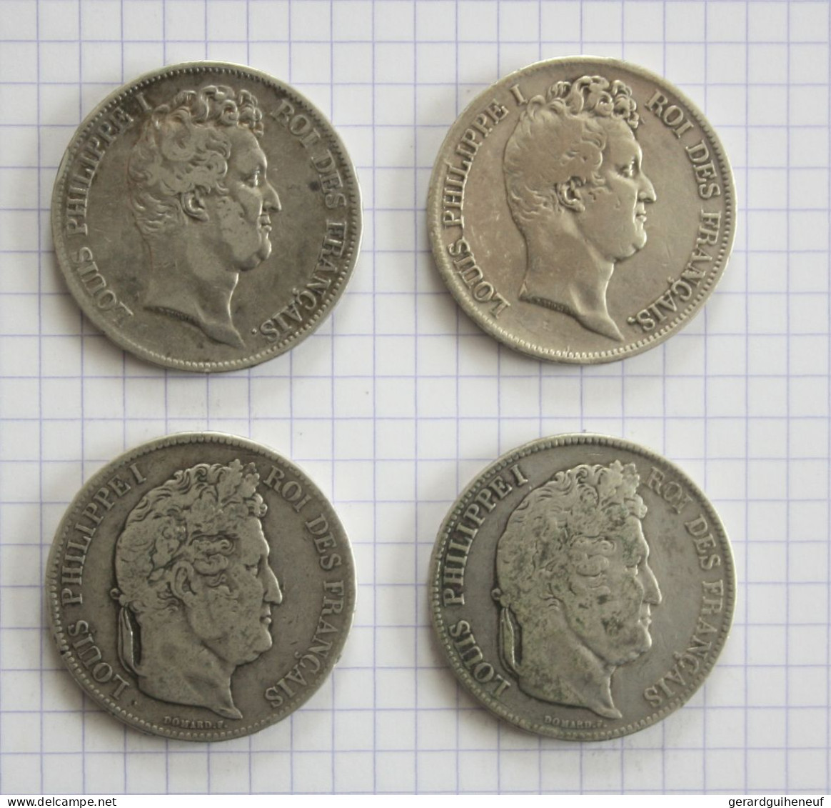 ARGENT : 4 Monnaies Françaises De Louis-Phillipe 1er - Millésimes 1830, 1831, 1832 Et 1833 - Kiloware - Münzen