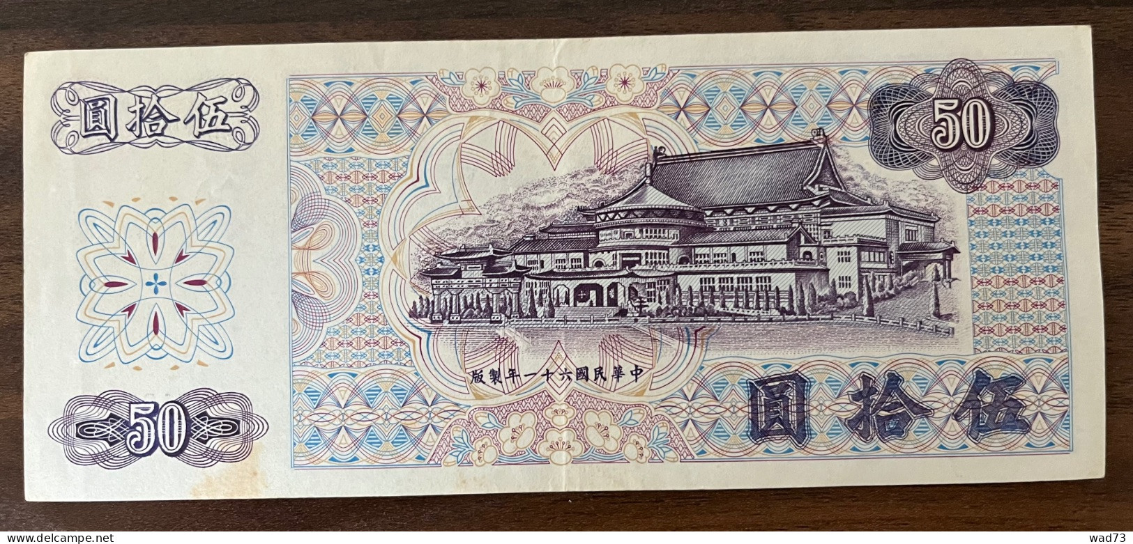 50 Dollars 1972, P.1982 XF / SUP - Taiwan