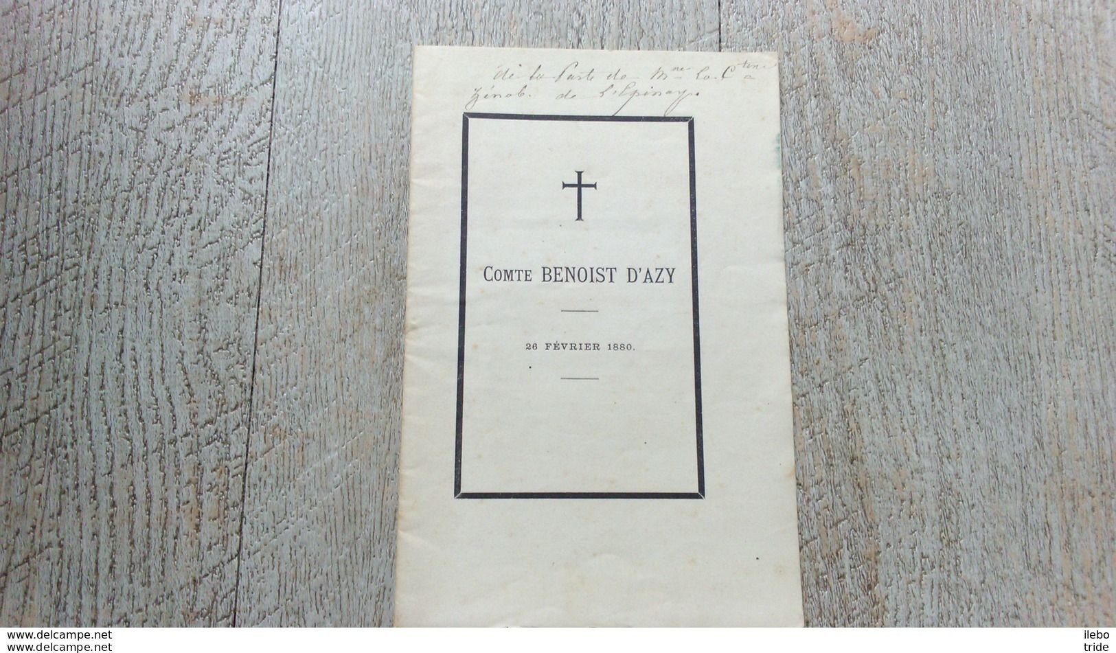 Notice Nécrologique Du Comte Benoist D'azy 1880 Saint Benin D'azy Député Nièvre - Biografía