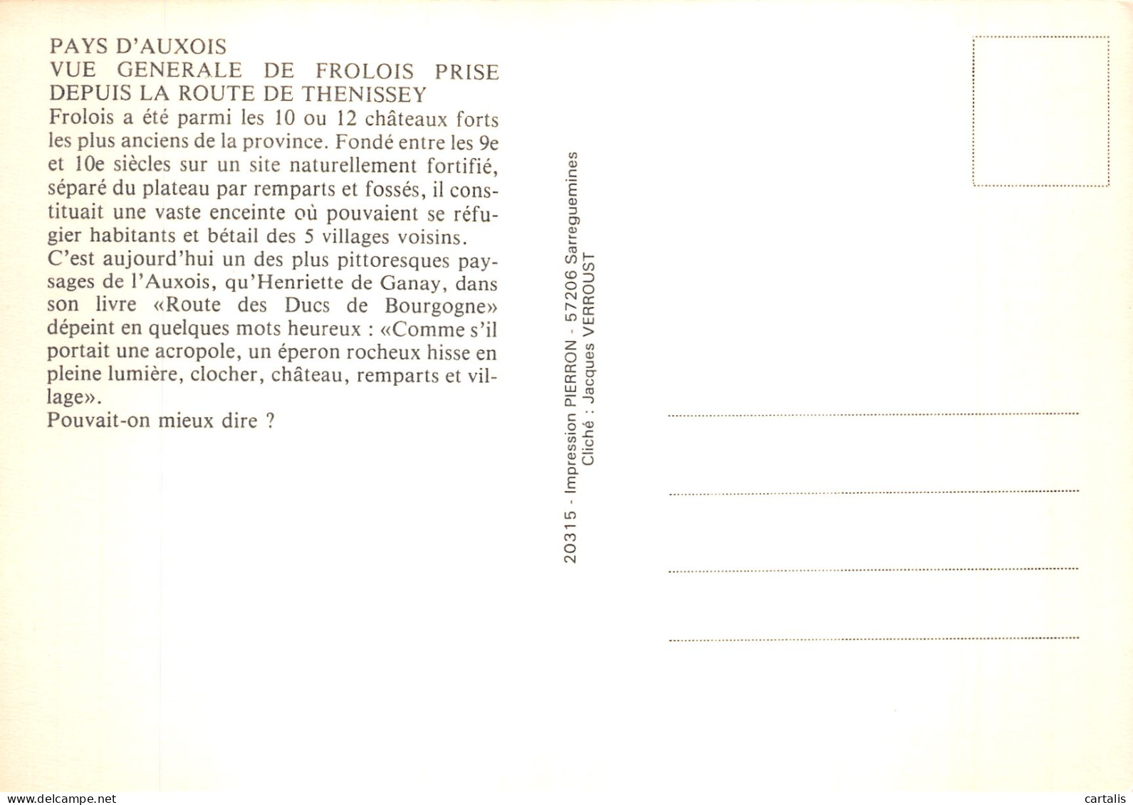 54-FROLOIS DEPUIS LA ROUTE DE THENISSEY-N° 4418-C/0219 - Other & Unclassified