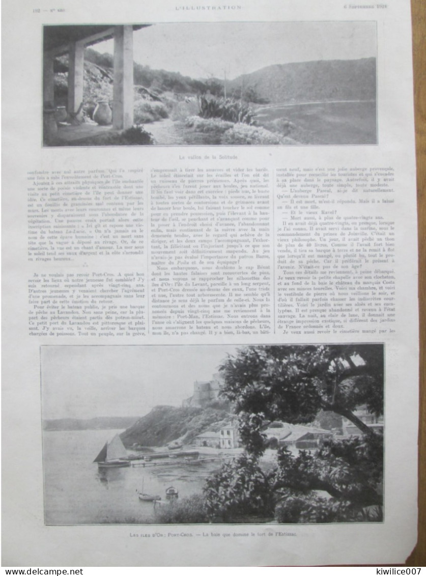 1924 PORT CROS Les Iles D Or Fort Estissac VALON DE LA SOLITUDE Hyeres   ILE DE BAGUEAU  PORQUEROLLES   Chateau D HélènE - Zonder Classificatie