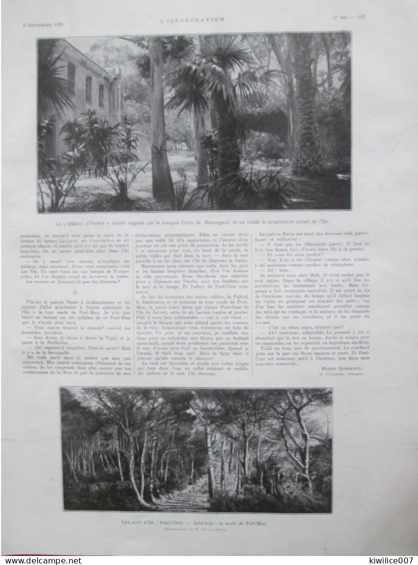 1924 PORT CROS Les Iles D Or Fort Estissac VALON DE LA SOLITUDE Hyeres   ILE DE BAGUEAU  PORQUEROLLES   Chateau D HélènE - Unclassified