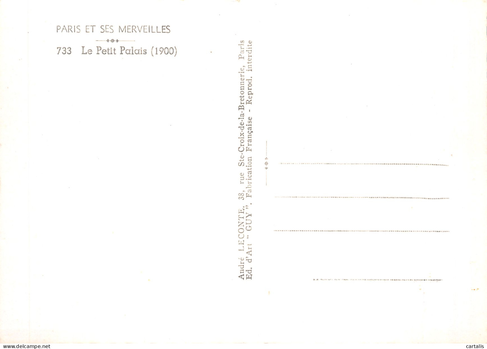75-PARIS LE PETIT PALAIS-N° 4418-B/0361 - Autres & Non Classés