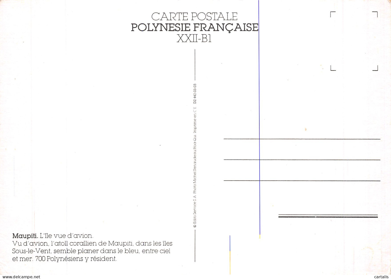 987-POLYNESIE FRANCAISE MAUPITI-N° 4418-B/0311 - Polynésie Française