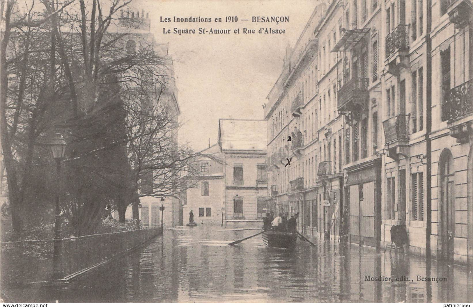 Besançon Le Square Saint Amour Et Rue D'alsace Les Inondations En 1910 - Besancon