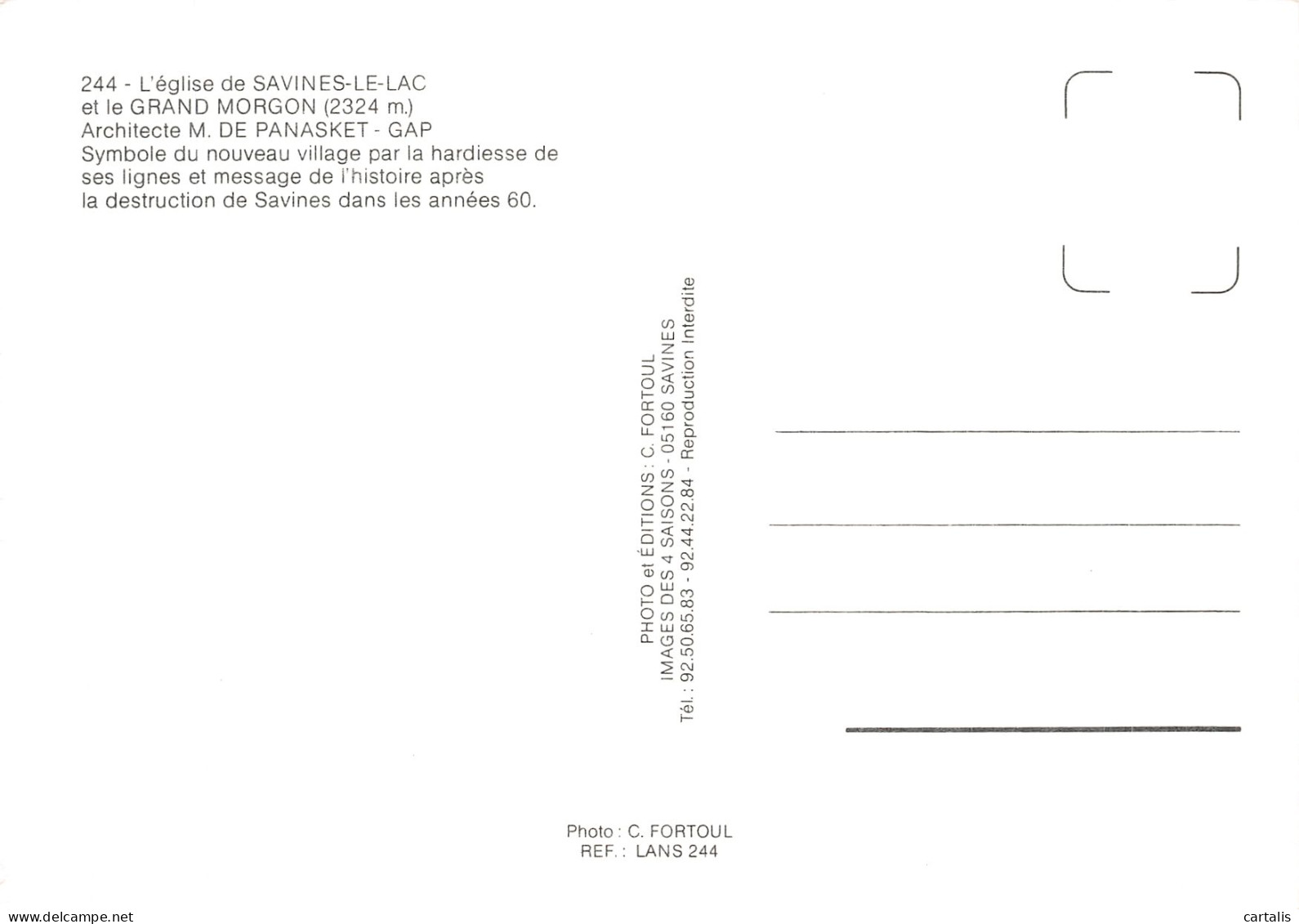 05-SAVINES LE LAC ET LE GRAND MORGON-N° 4418-B/0131 - Sonstige & Ohne Zuordnung