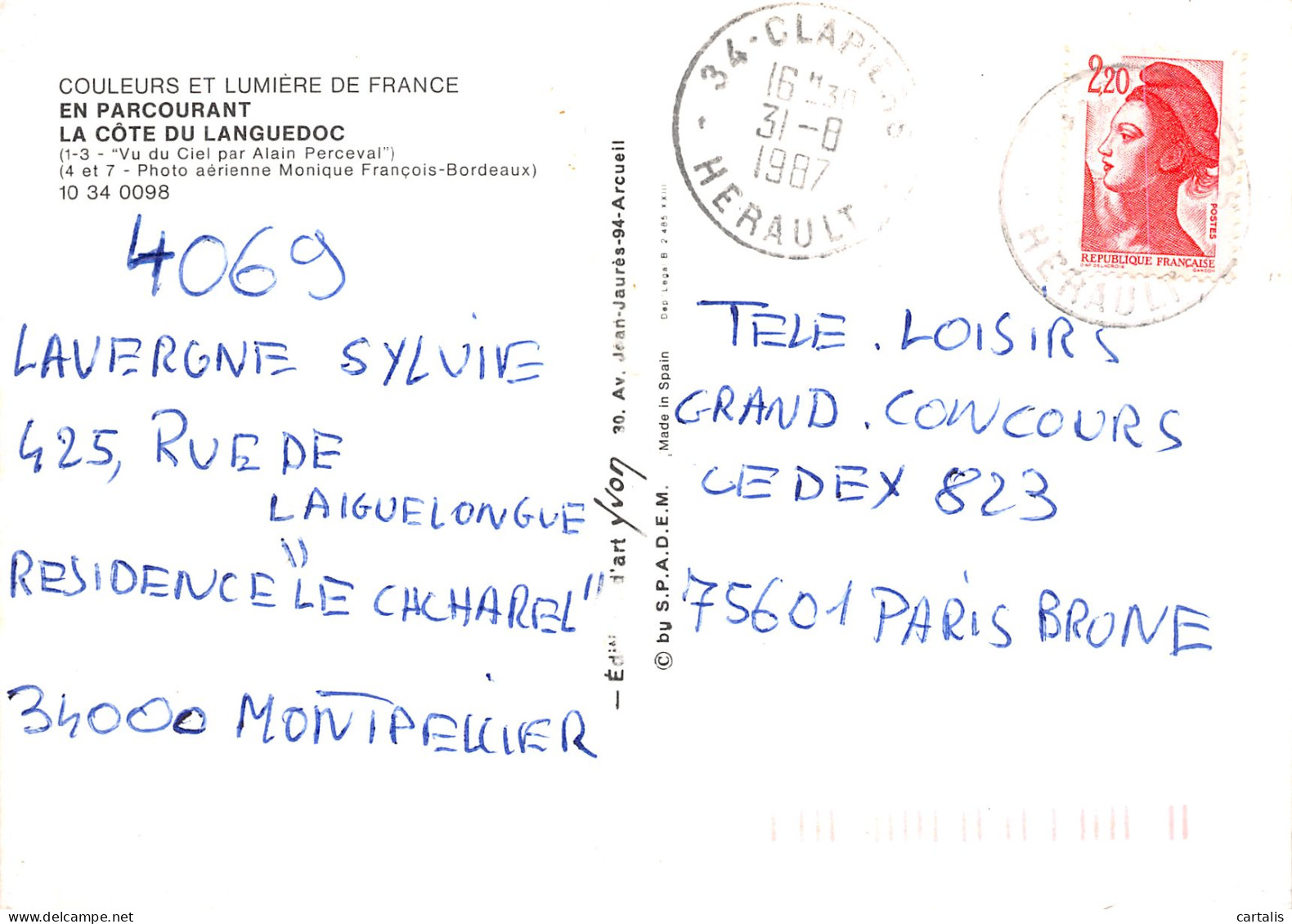 34-LA COTE DU LANGUEDOC-N° 4418-A/0381 - Andere & Zonder Classificatie