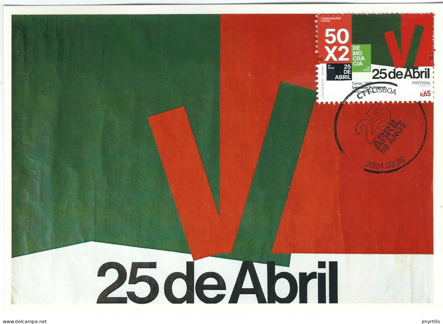 Maximum Card Portugal "50º Anivº 25 Abril" Revolução Dos Cravos - Tarjetas – Máximo