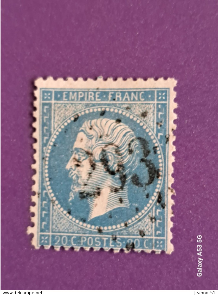 Timbre N° 22 Avec Belle Oblitération GC - 1862 Napoleon III