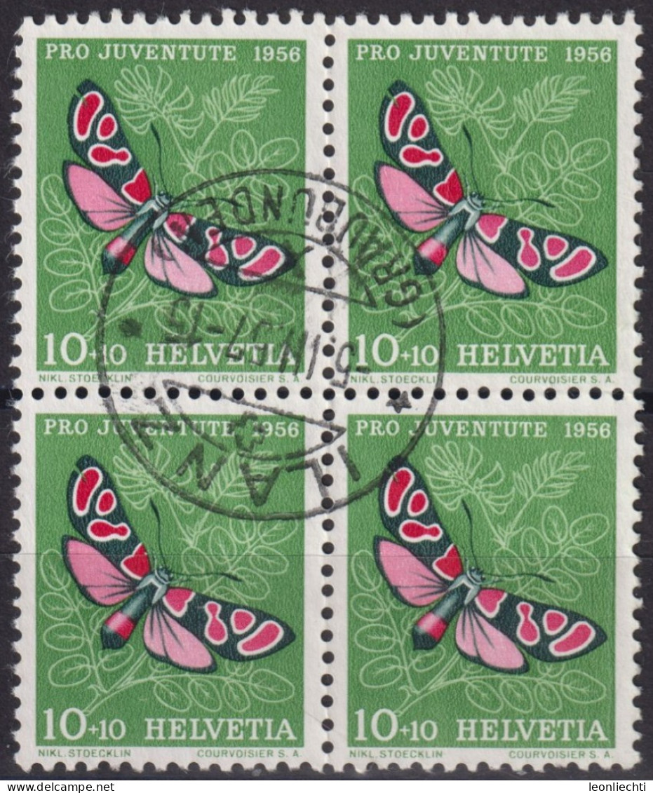 1956 Schweiz Pro Juventute ° Zum:CH J164,Yt:CH 582, Mi:CH 633, Widderchen, Schmetterling, Insekten - Used Stamps