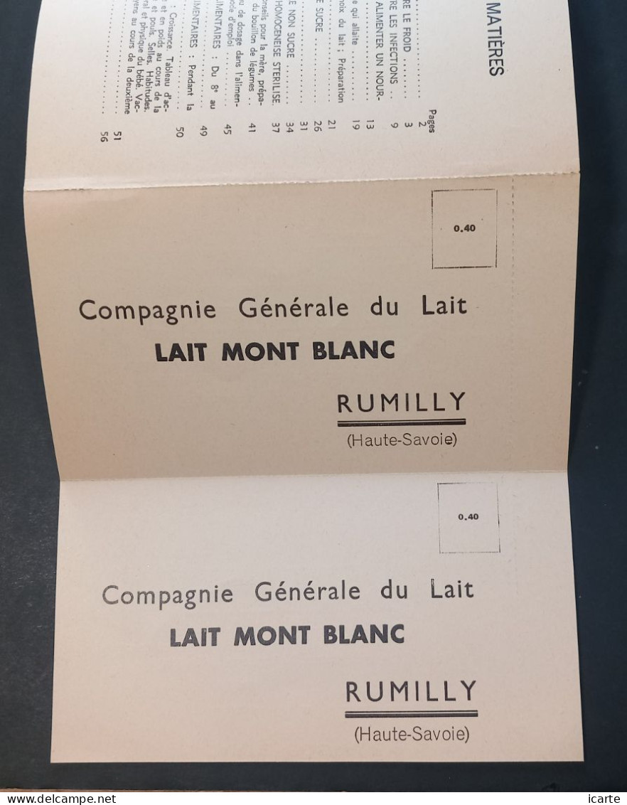 Deux Cartes Postales Retour TONIMALT Et LAIT MONT BLANC RUMILLY Dans Brochure Soins Aux Enfants 56 P 1934 - Otros & Sin Clasificación