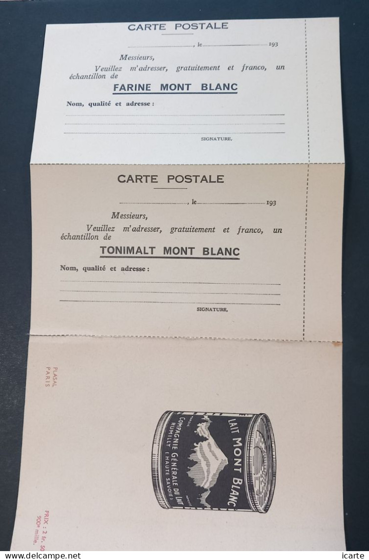 Deux Cartes Postales Retour TONIMALT Et LAIT MONT BLANC RUMILLY Dans Brochure Soins Aux Enfants 56 P 1934 - Otros & Sin Clasificación