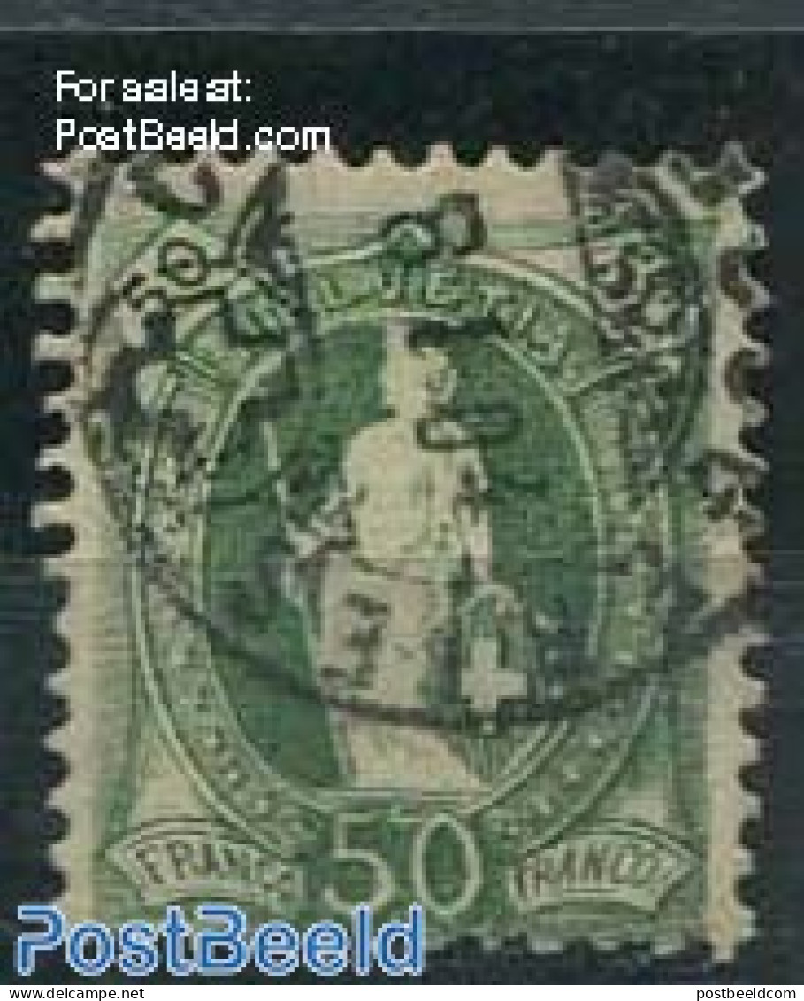 Switzerland 1899 50c, Black-green, Blurred Print, Perf.11.75:12.25, Used Stamps - Usati