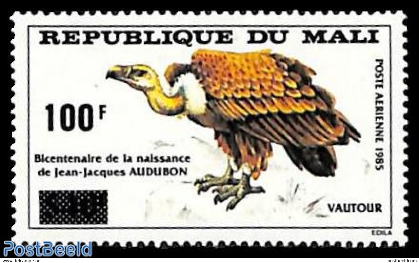 Mali 1992 100fr On 540fr, Stamp Out Of Set, Mint NH, Nature - Birds - Birds Of Prey - Malí (1959-...)