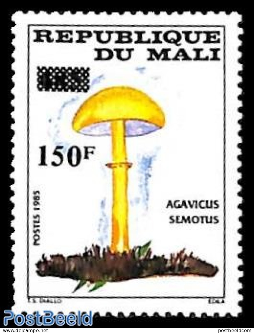Mali 1992 150fr On 485fr, Stamp Out Of Set, Mint NH, Nature - Mushrooms - Funghi