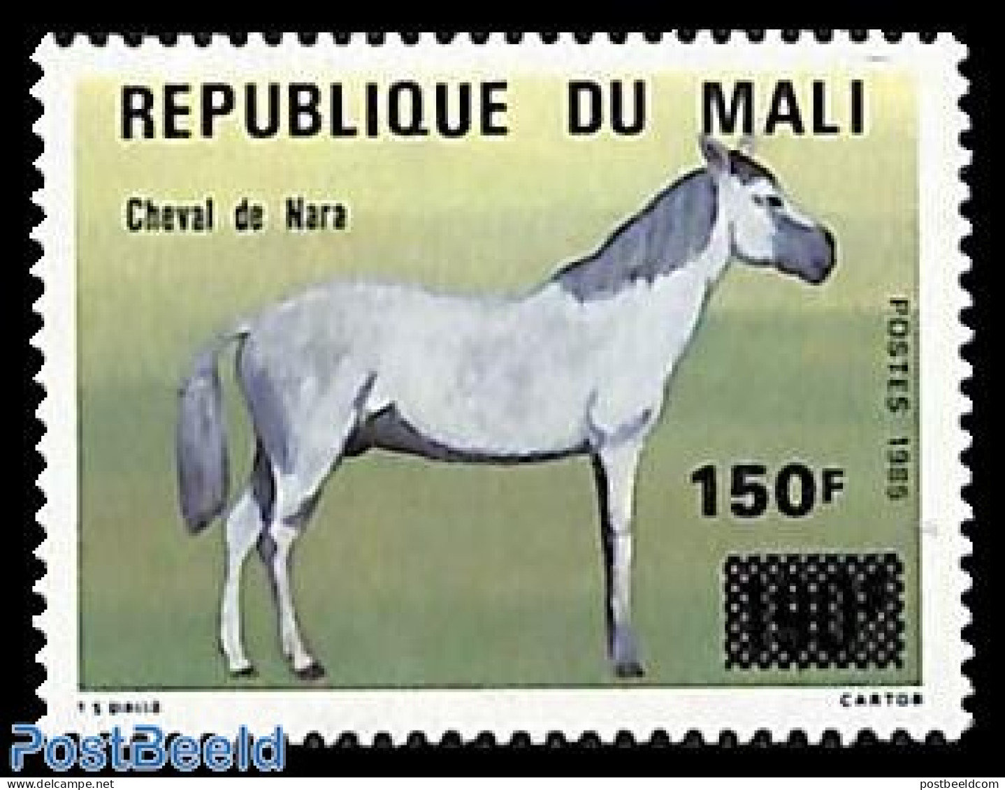 Mali 1992 150fr On 190fr, Stamp Out Of Set, Mint NH, Nature - Horses - Malí (1959-...)