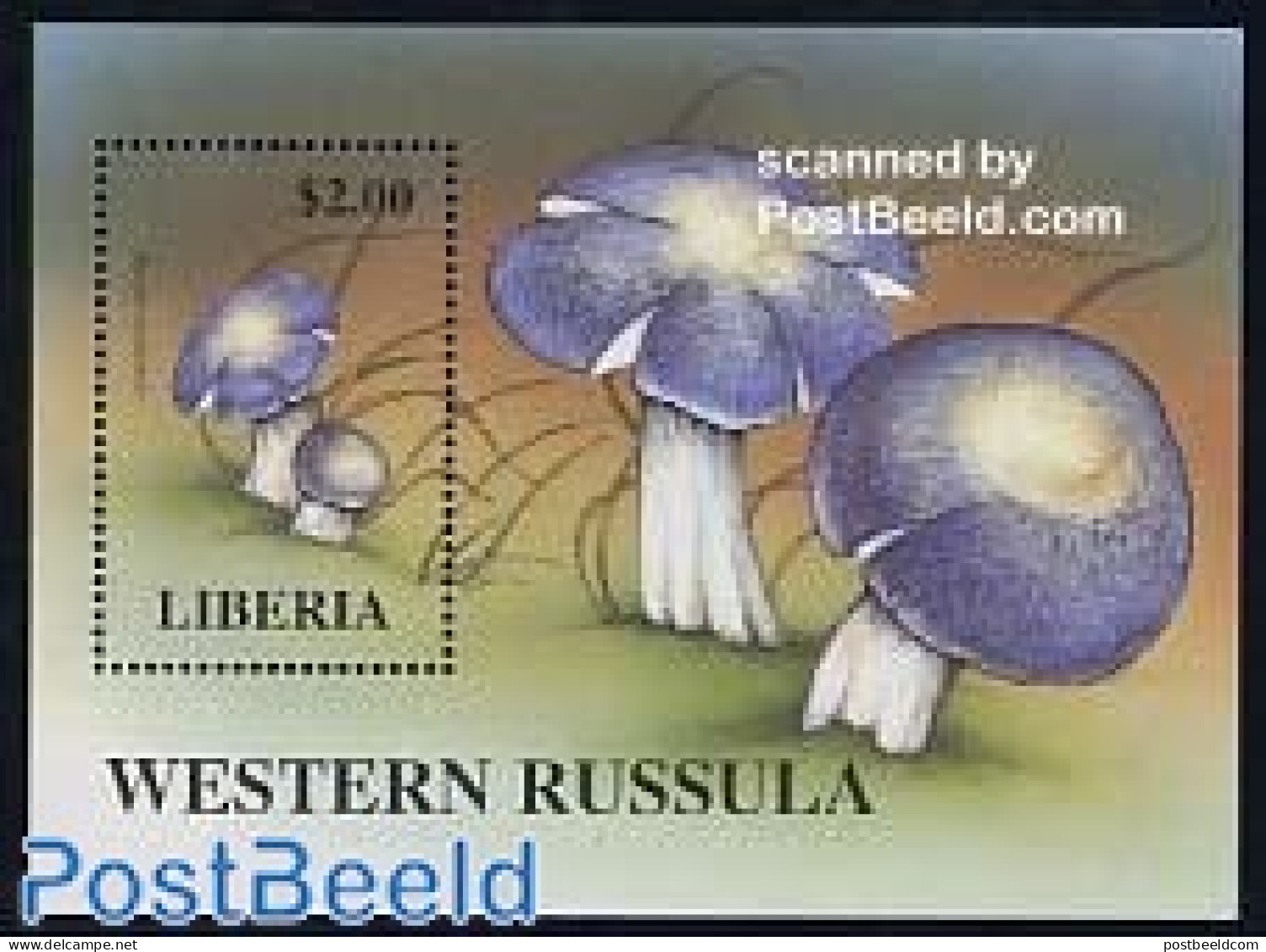 Liberia 1998 Russula Occidentalis S/s, Mint NH, Nature - Mushrooms - Funghi