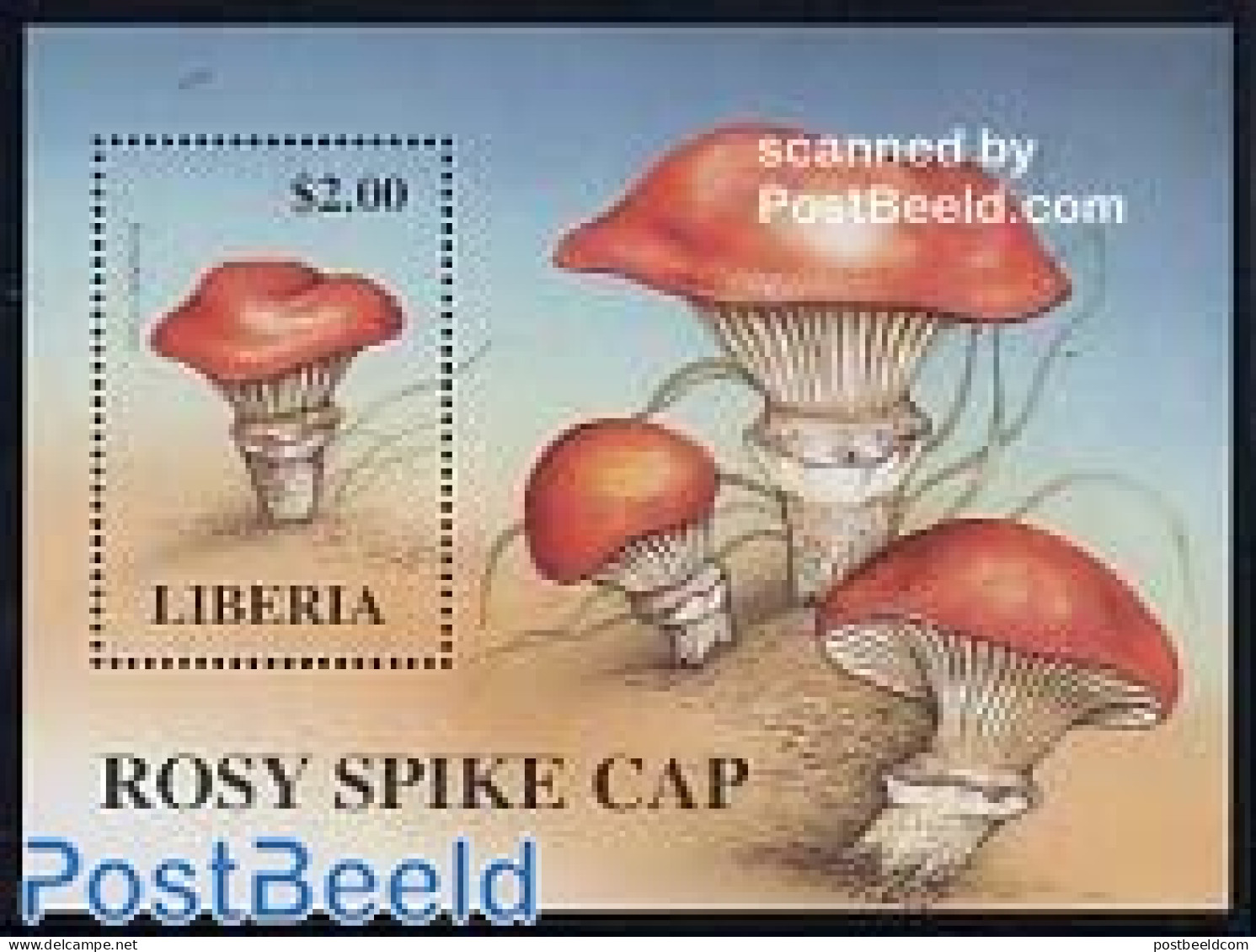 Liberia 1998 Gomphidus Roseus S/s, Mint NH, Nature - Mushrooms - Mushrooms