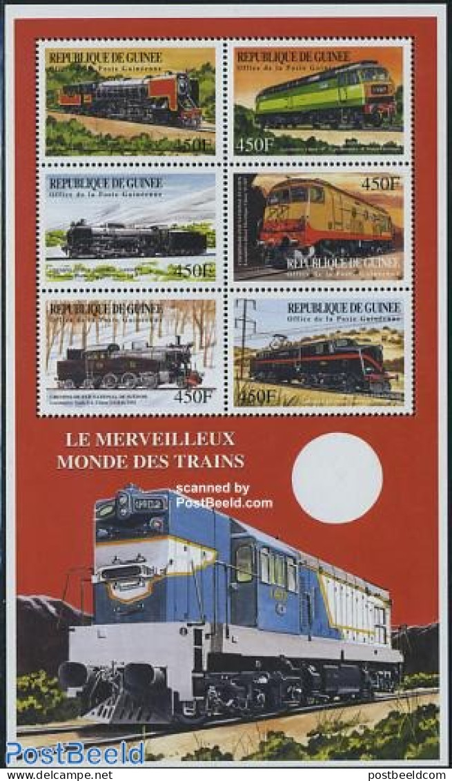 Guinea, Republic 1999 Locomotives 6v M/s (6x450F), Mint NH, Transport - Railways - Trains