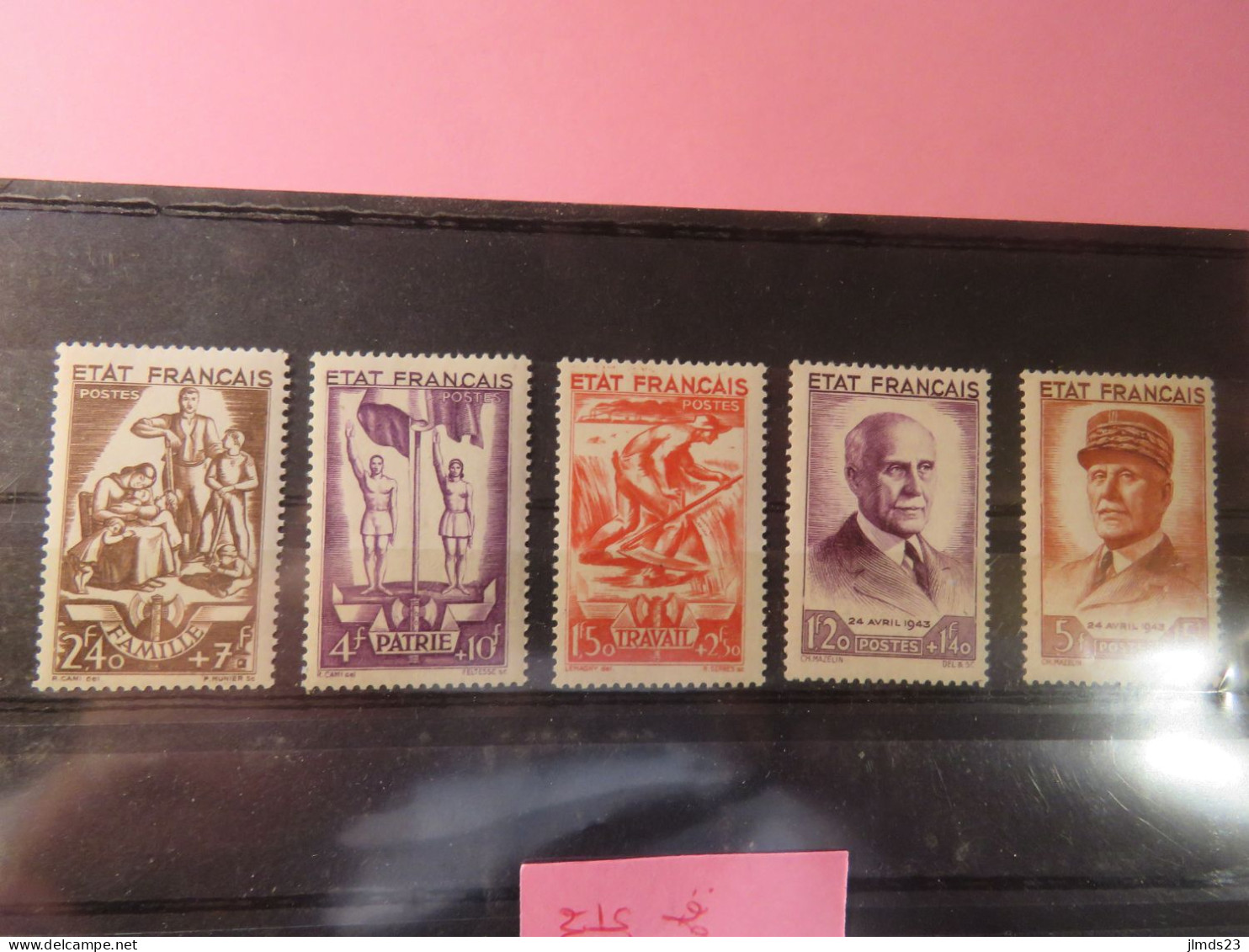 FRANCE, SERIE PETAIN NEUF, GOMME AVEC DEFAUTS, COTATION : 115 € SI LUXE** - Unused Stamps