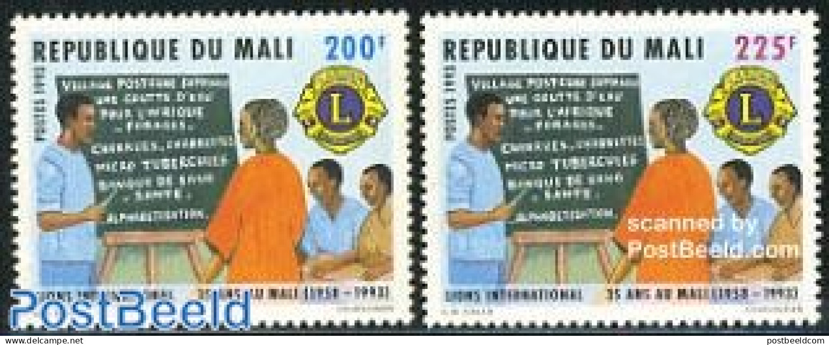 Mali 1993 Lions Club 2v, Mint NH, Various - Lions Club - Rotary, Club Leones