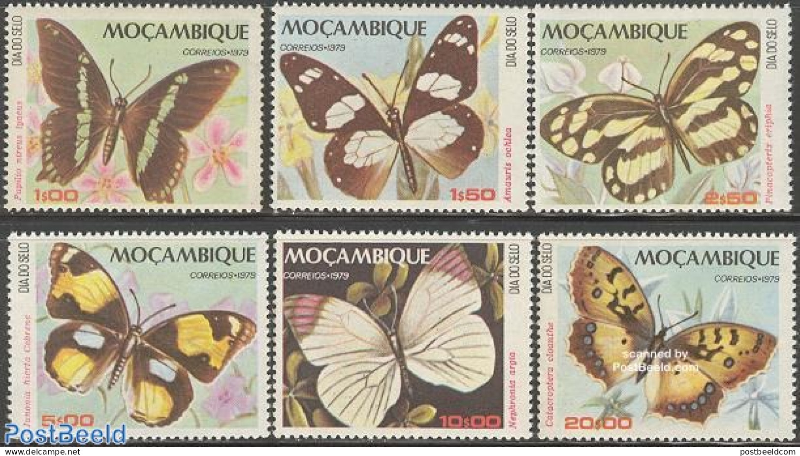 Mozambique 1979 Butterflies 6v, Mint NH, Nature - Butterflies - Mozambique