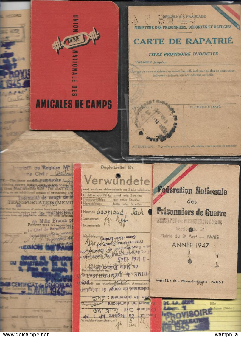 13 Documents, Prisonniers De Guerre. Démobilisation, Croix-Rouge, Amicale Des Stalags. Etc... - 1939-45