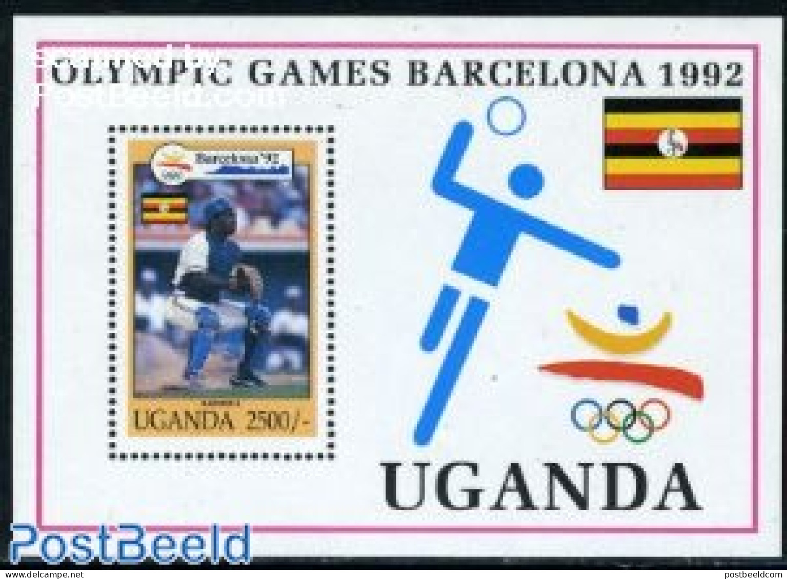 Uganda 1992 Olympic Games S/s, Baseball, Mint NH, Sport - Baseball - Olympic Games - Base-Ball