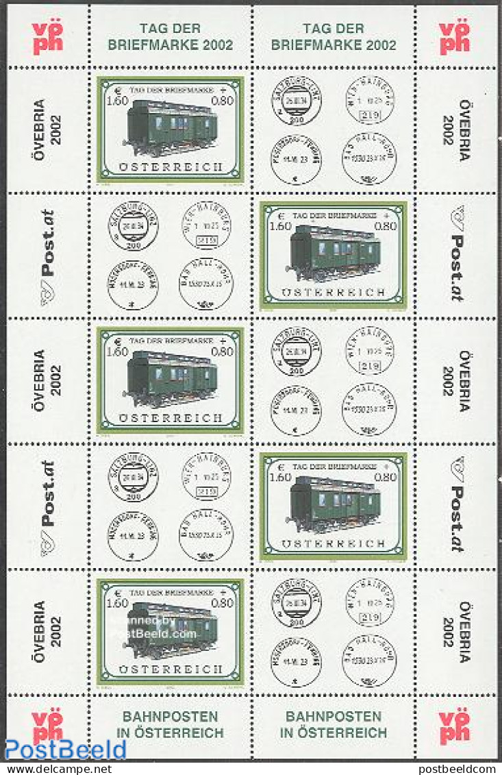 Austria 2002 Stamp Day M/s, Mint NH, Transport - Stamp Day - Railways - Ungebraucht