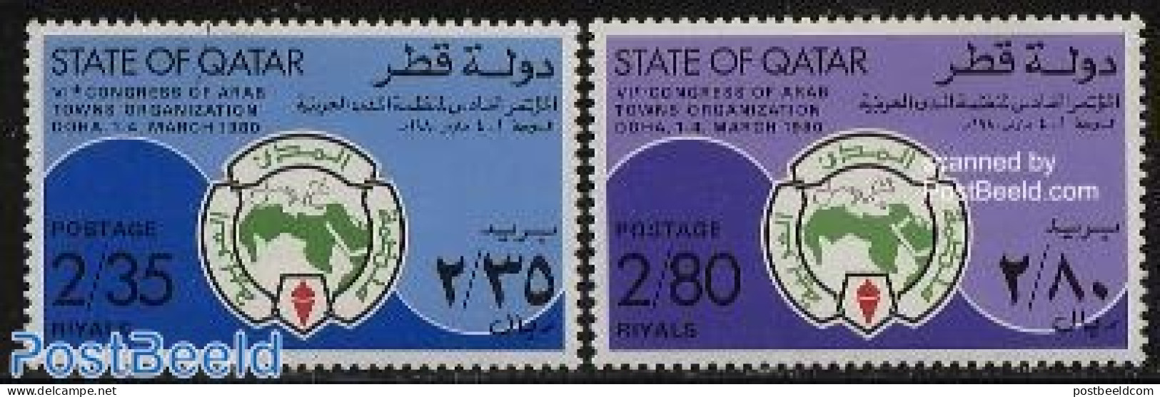 Qatar 1980 City Congress 2v, Mint NH - Qatar