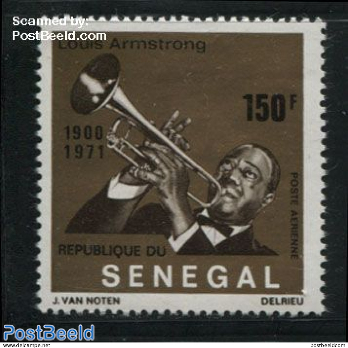 Senegal 1971 L. Armstrong 1v, Mint NH, Performance Art - Jazz Music - Music - Popular Music - Musik