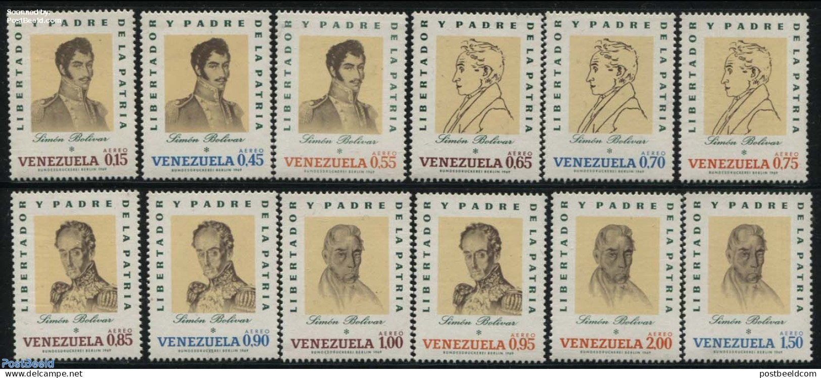 Venezuela 1970 Simon Bolivar 12v, Mint NH, Art - Paintings - Venezuela