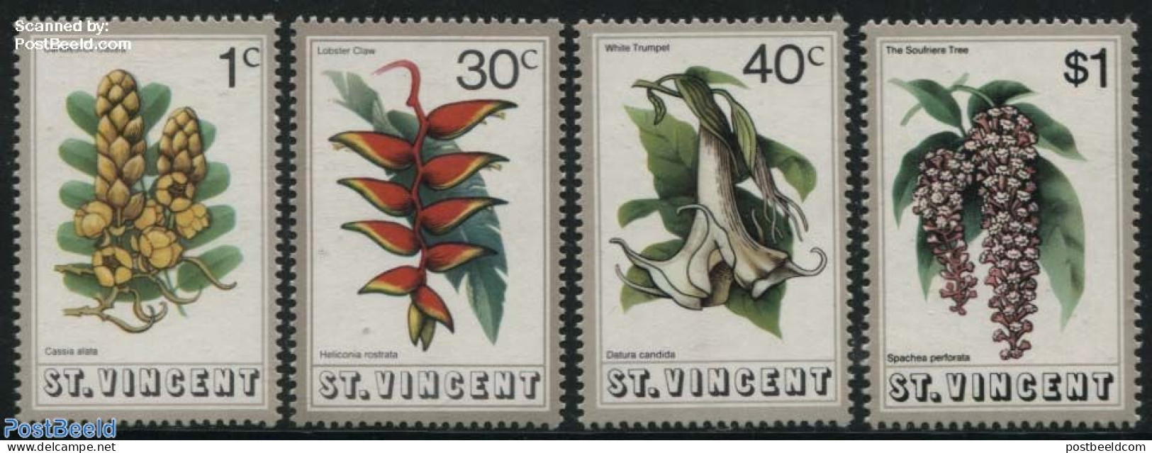 Saint Vincent 1972 Indegenous Plants 4v, Mint NH, Nature - Flowers & Plants - St.Vincent (1979-...)