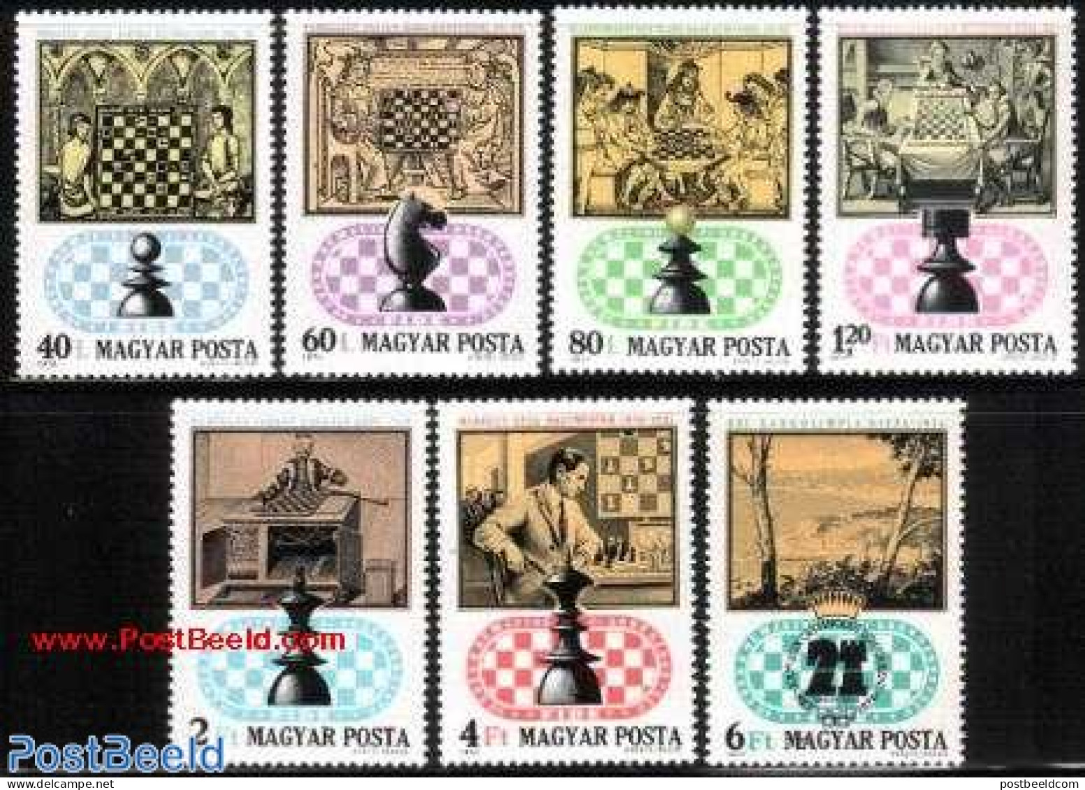 Hungary 1974 Chess 7v, Mint NH, Sport - Chess - Unused Stamps