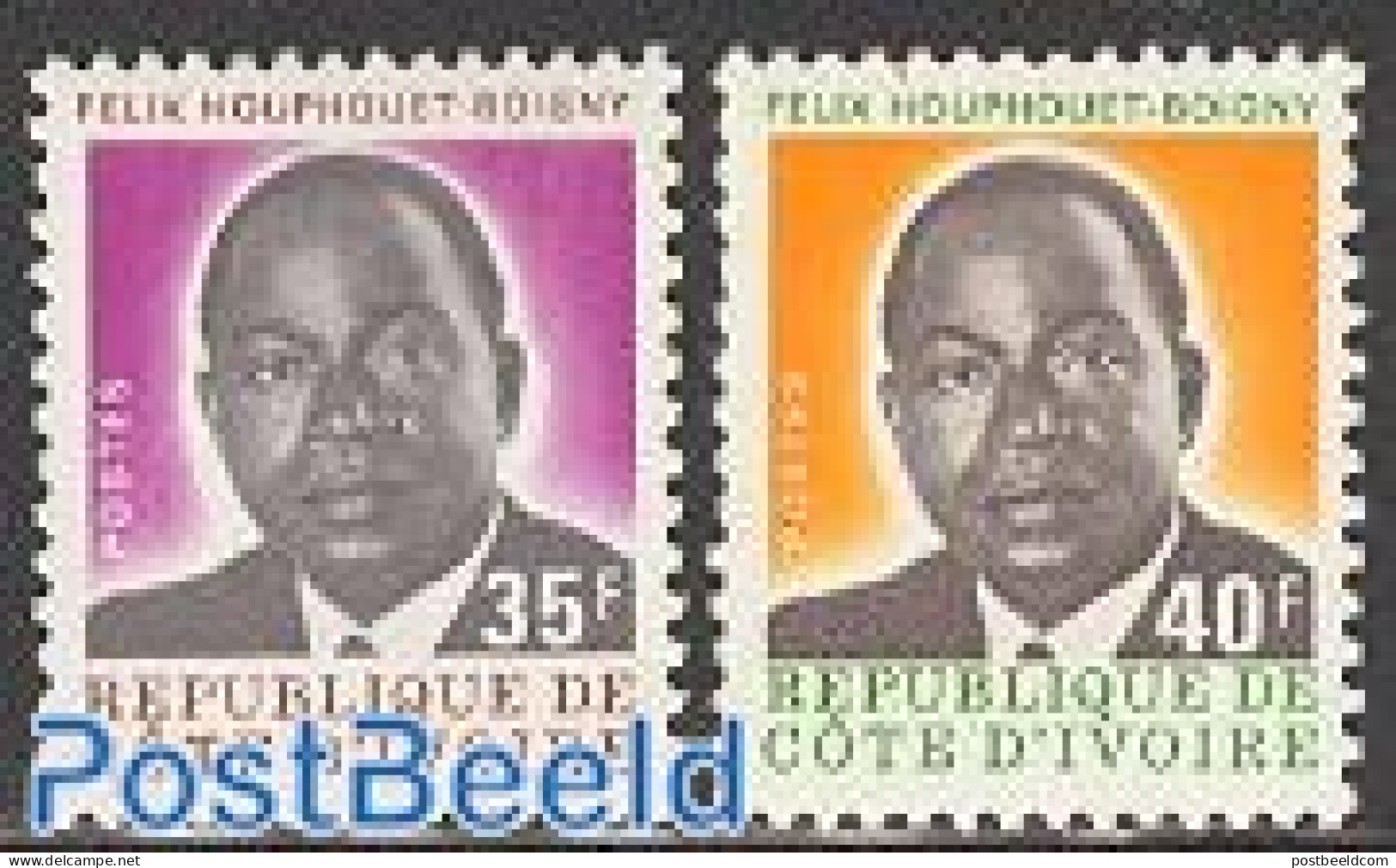 Ivory Coast 1974 Definitives, President 2v, Mint NH, History - Politicians - Unused Stamps