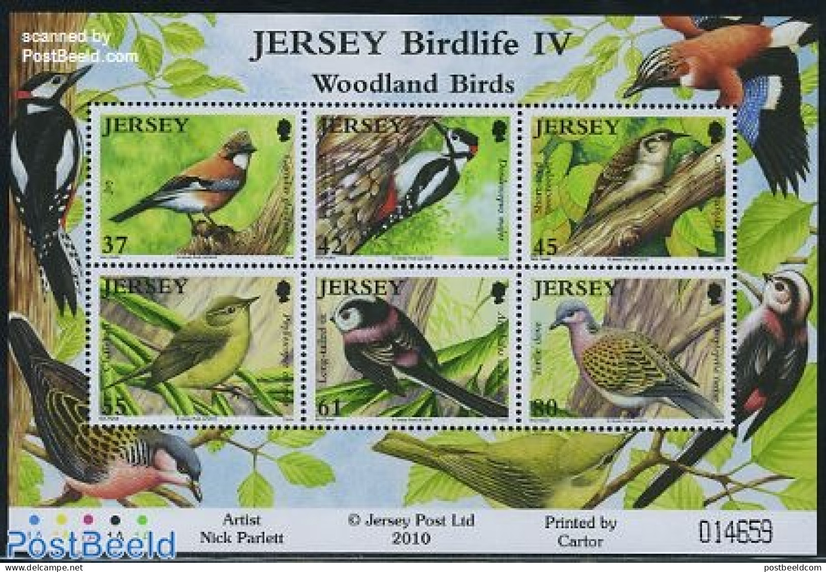 Jersey 2010 Birdlife 6v M/s, Mint NH, Nature - Birds - Jersey