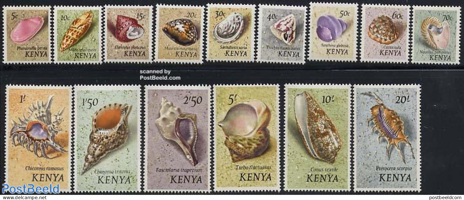 Kenia 1971 Definitives, Shells 15v, Mint NH, Nature - Shells & Crustaceans - Vie Marine