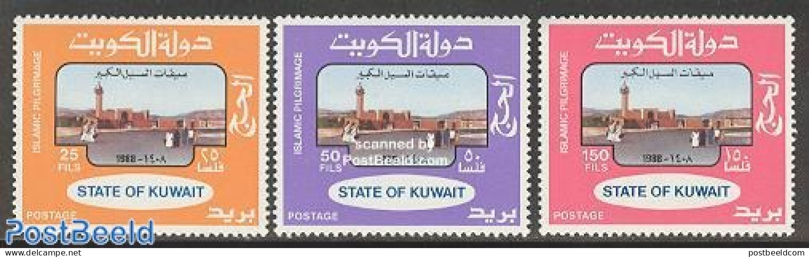 Kuwait 1988 Islamic Pilgrimage 3v, Mint NH, Religion - Religion - Koweït