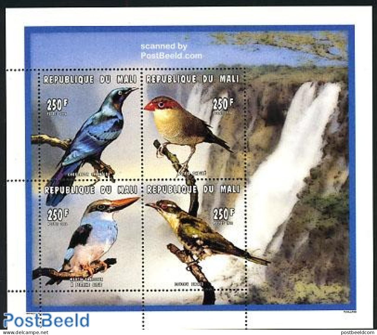 Mali 1996 Birds 4v M/s, Mint NH, Nature - Birds - Kingfishers - Mali (1959-...)