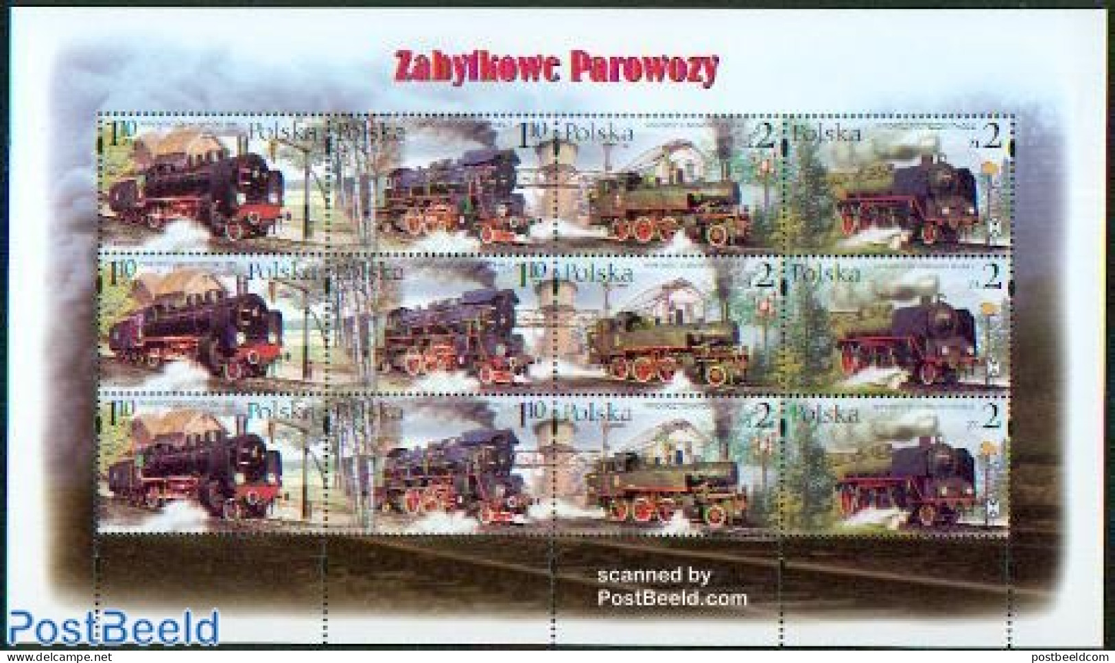 Poland 2002 Locomotives M/s, Mint NH, Transport - Railways - Nuovi