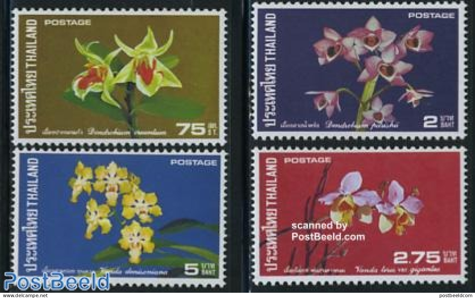 Thailand 1975 Orchids 4v, Mint NH, Nature - Flowers & Plants - Orchids - Thaïlande