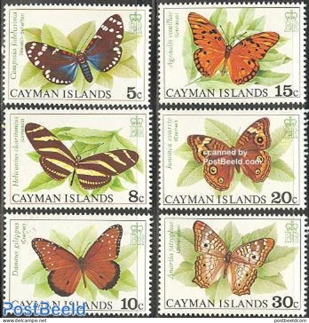 Cayman Islands 1977 Butterflies 6v, Mint NH, Nature - Butterflies - Kaaiman Eilanden