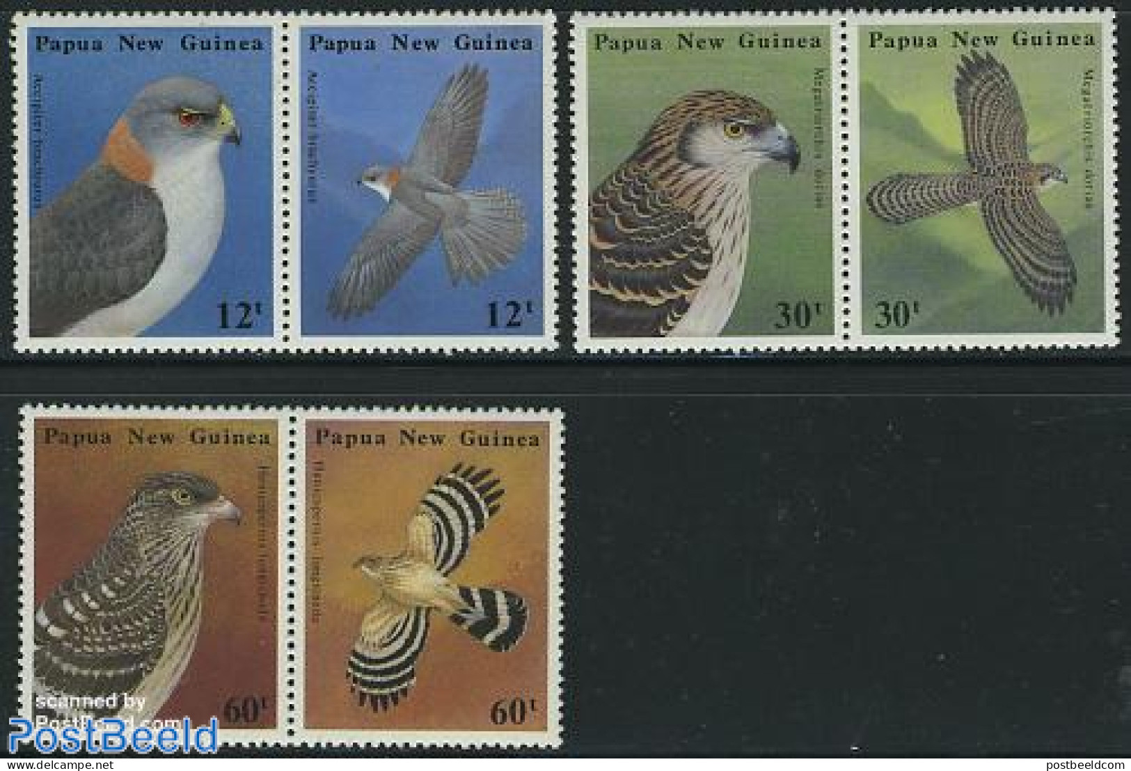 Papua New Guinea 1985 Birds 3x2v [:], Mint NH, Nature - Birds - Birds Of Prey - Papouasie-Nouvelle-Guinée