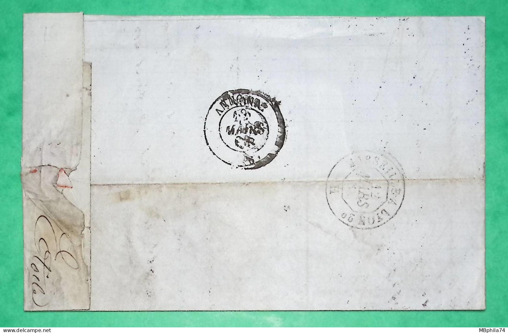 N°29 PC DU GC 1441 ETOILE DROME POUR ANNONAY ARDECHE 1868 LETTRE COVER FRANCE - 1849-1876: Classic Period