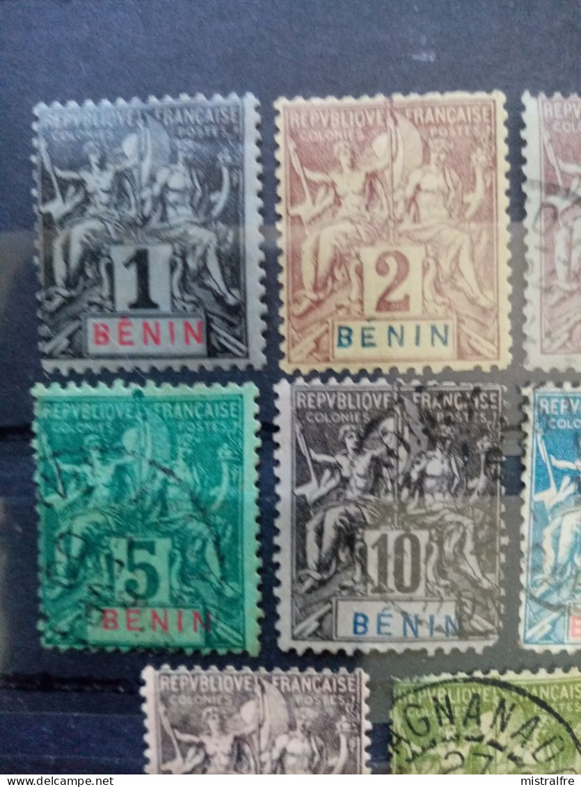 BENIN.1894. Type SAGE N° 33 à 45 .Lot De 3 NEUFS + 6 Oblitérés. Côte YT 2022 : 65,00 € - Oblitérés