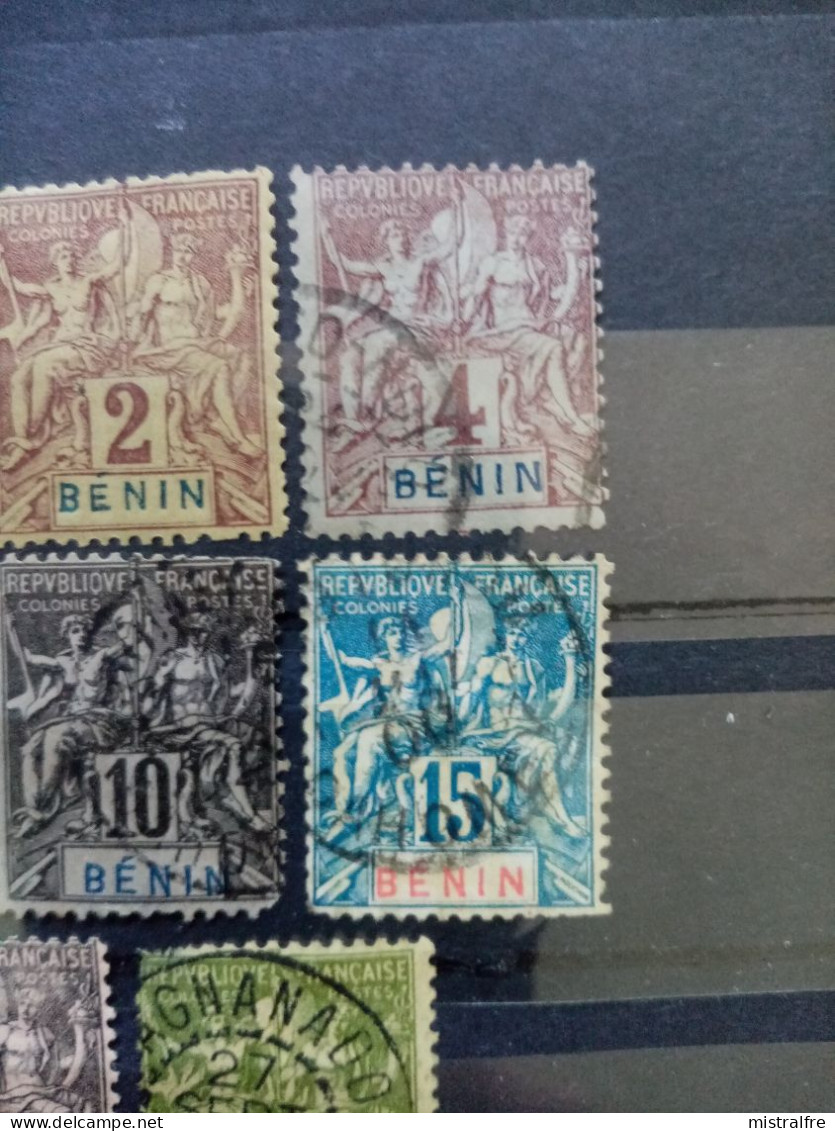 BENIN.1894. Type SAGE N° 33 à 45 .Lot De 3 NEUFS + 6 Oblitérés. Côte YT 2022 : 65,00 € - Used Stamps