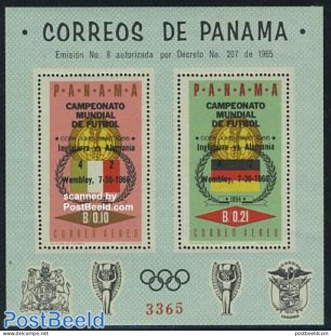 Panama 1966 World Cup Football Winners S/s, Mint NH, Sport - Football - Panama