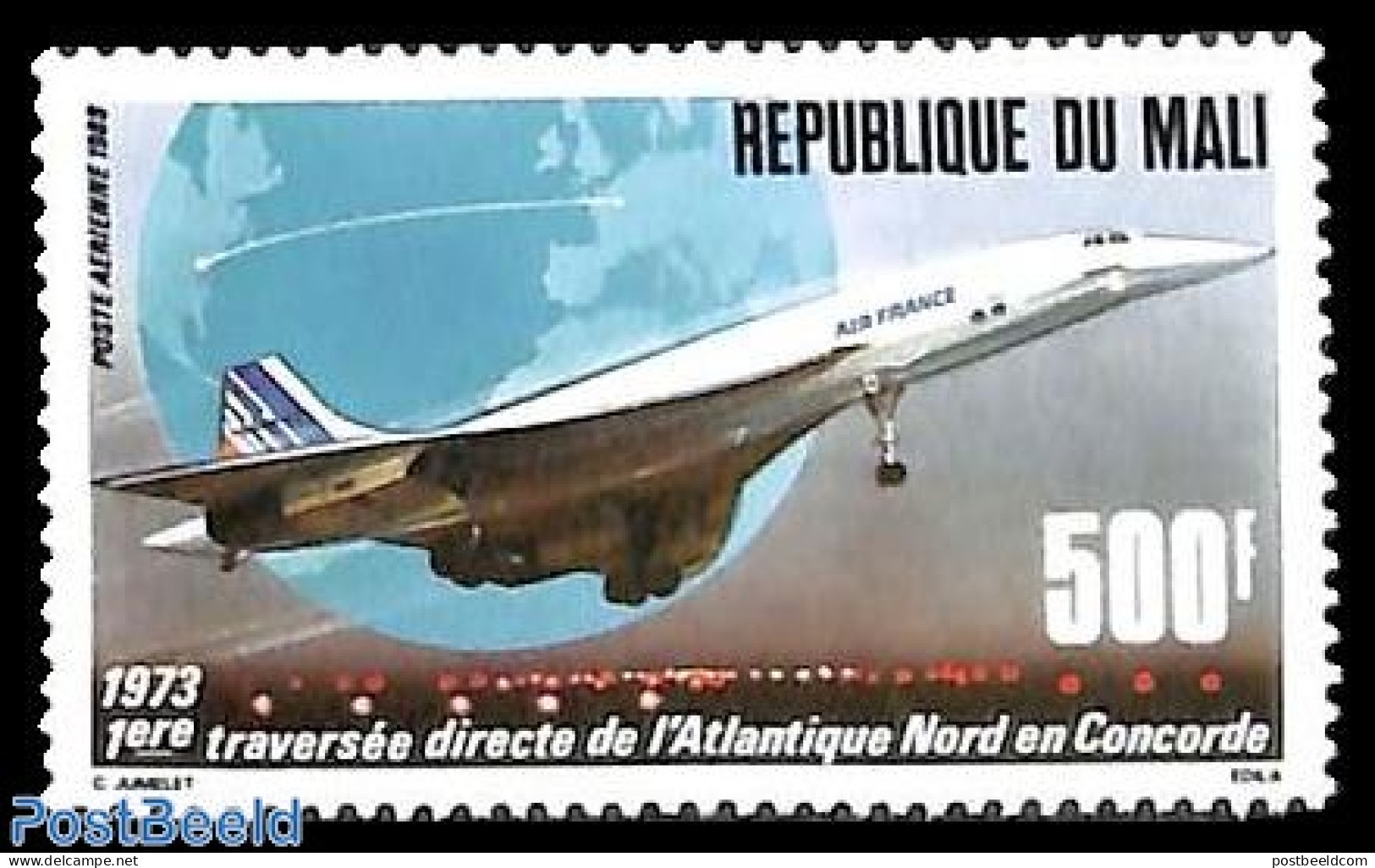 Mali 1988 Concorde 1v, Mint NH, Transport - Concorde - Aircraft & Aviation - Concorde