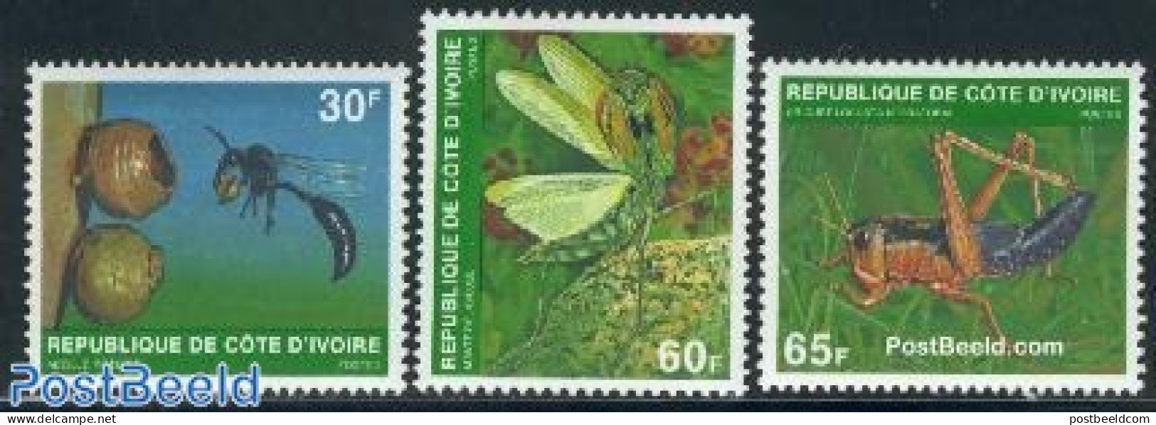 Ivory Coast 1979 Insects 3v, Mint NH, Nature - Insects - Unused Stamps