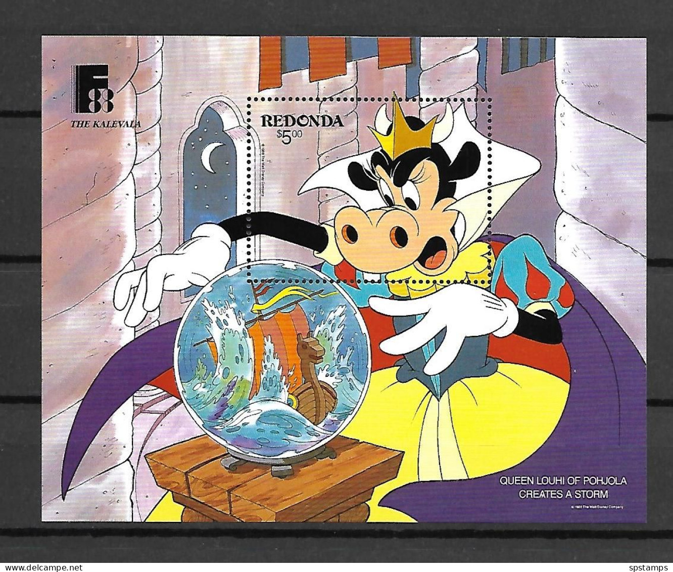 Disney Redonda 1988 Queen Louhi Of Pohjola Creates A Storm MS MNH - Disney